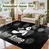 Crystal Velvet Square Rug Custom NameKorn Pattern Non Slip Home Floor Decor Rug