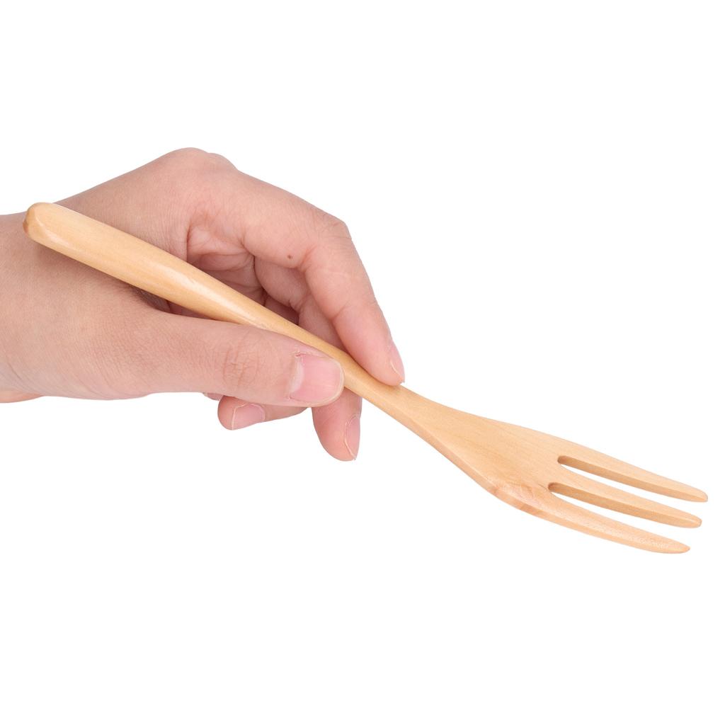 Fruit Salad Fork Harmless Wooden Fork Lunch Dessert Fork Kitchen Cutlery for Office Outdoor