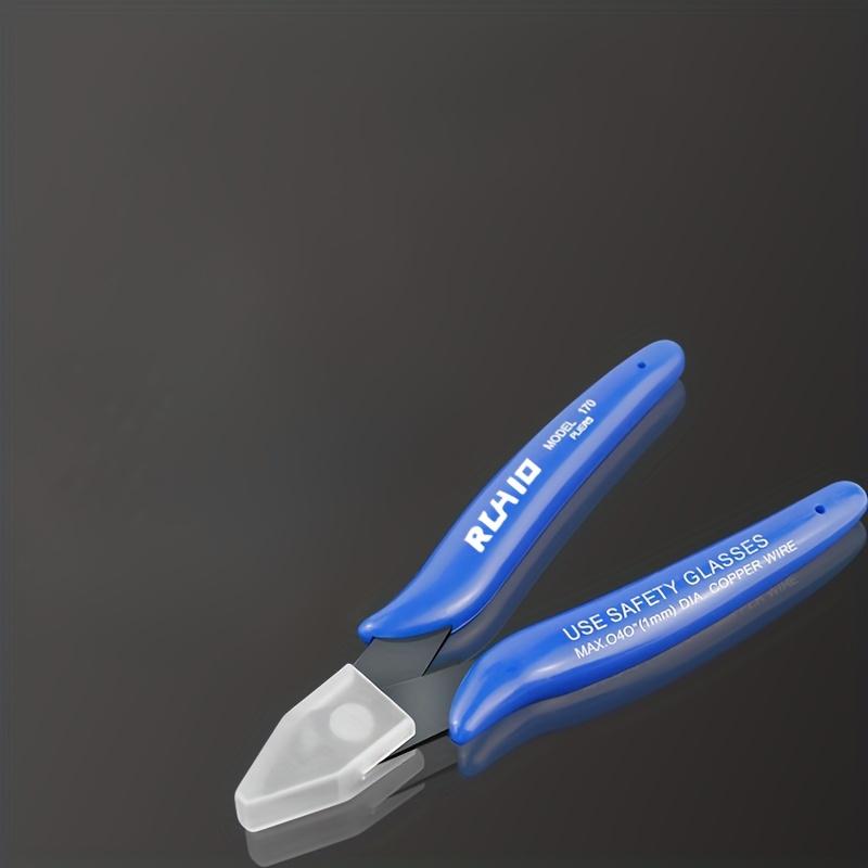 

1pc Multi-Functional Diagonal Wire Stripping Pliers, Metal Cable Cutter with Side Snips, Flush Nipper Trimmer Hand Tool, 170 Wire Cutting синий