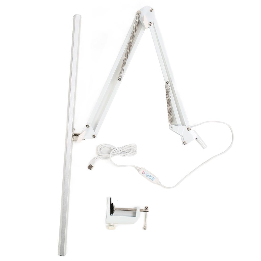 LED Beauty Lamp with Clamp Clip On Desk Lighting Swing Arm Adjustable Brightness Salon Lamp for