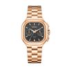 Women's S Elegant Dress Watch with Golden Stainless Steel Band Square Green Dial Waterproof Quartz Wristwatch with Luminous Hand