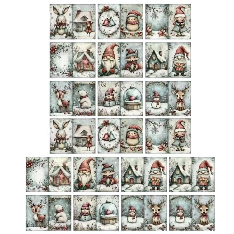 

Привітальні листівки Веселий сезон , набір з 20 штук. Привабливі малюнки снігових гномів. Різдвяна листівка з гномом. Ідеально для надсилання поштою або як подарунок. 1