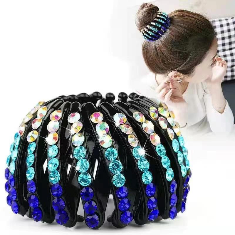 New Fashion Girls Hair Claw Women Hair Clamp Grab Barrettes Korean Fake Crystal Hair Pin Tail Horsetail Buckle Hair Clip Hair Accessories