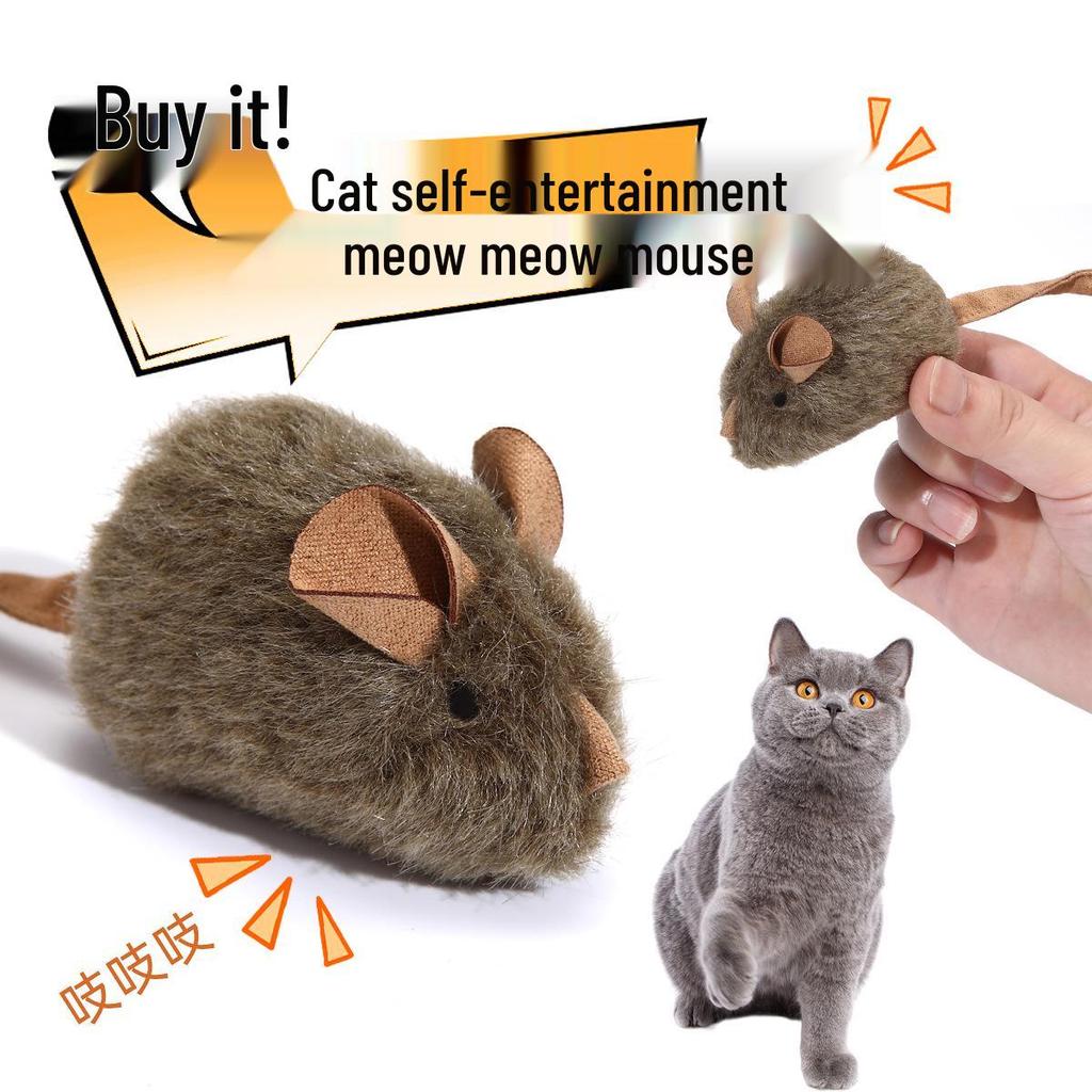 Smart Sensing Chirping Mouse Cat Toy: Light-Activated, Plush Simulation for Self-Play & Boredom Relief