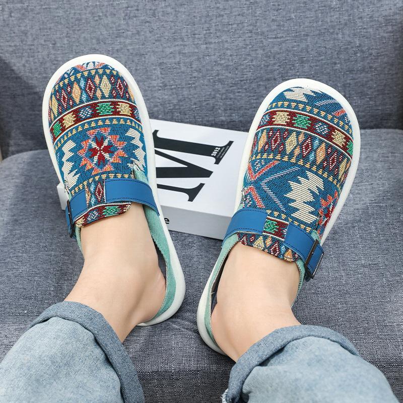 Mesh half slippers summer outer wear bag head sandals non-slip and deodorant heel half support one pedal slippers
