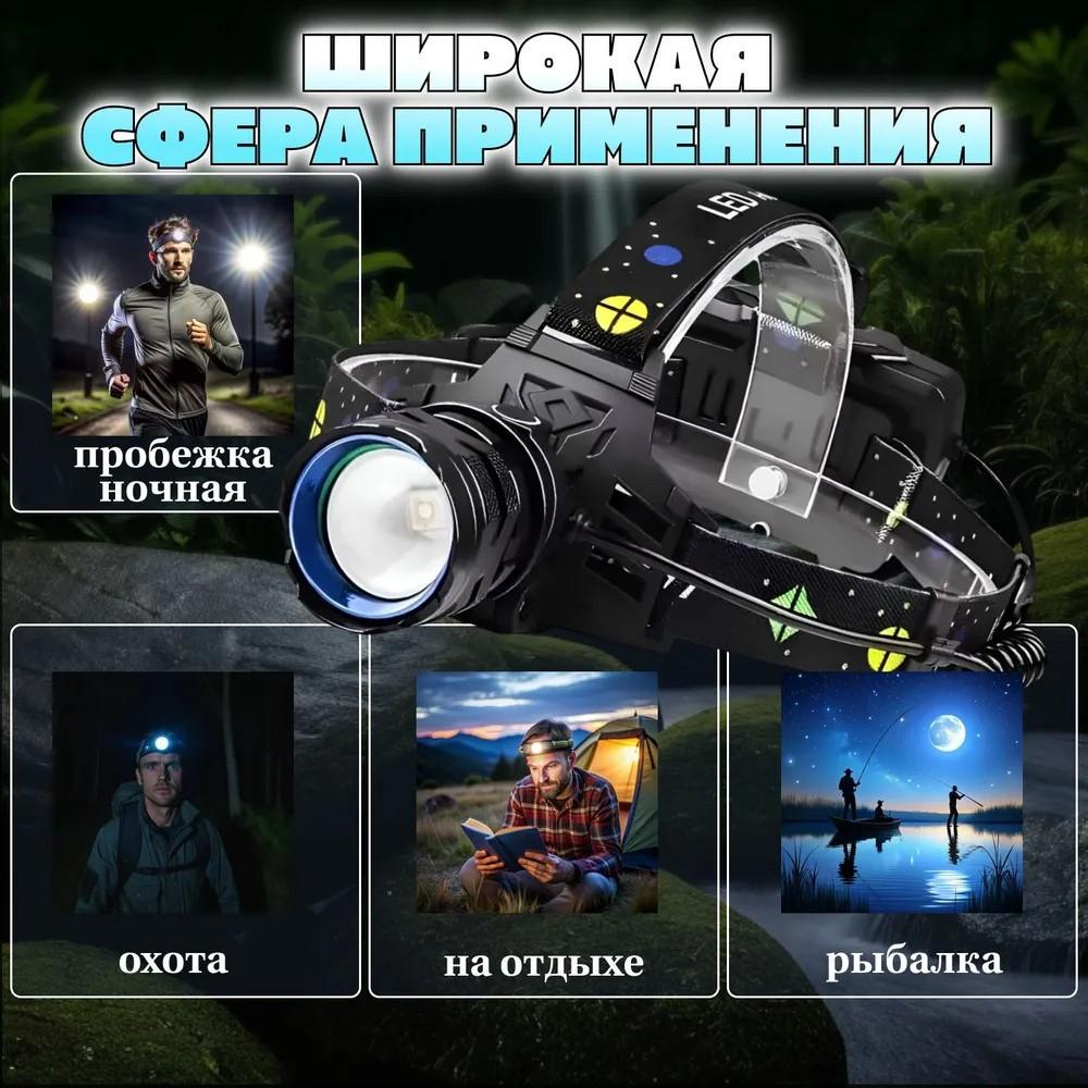 New Outdoor Night Fishing Waterproof Long-lasting Portable Long-range Strong Light Zoom Type-c Charging Outdoor Headlamp