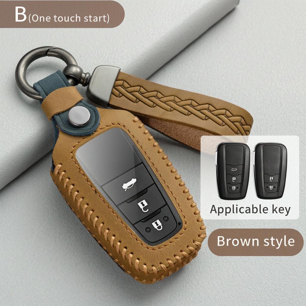 Leather Key Fob Cover For Toyota Camry Xv70 Avalon Rav4 Xa50 Highlander Corolla E210 Levin Vios Yaris Prado Key Case Shell