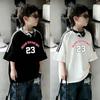 Summer Cotton Boys Sport T Shirt Medium Large Kids Cool Three Stripe Short Sleeve Top