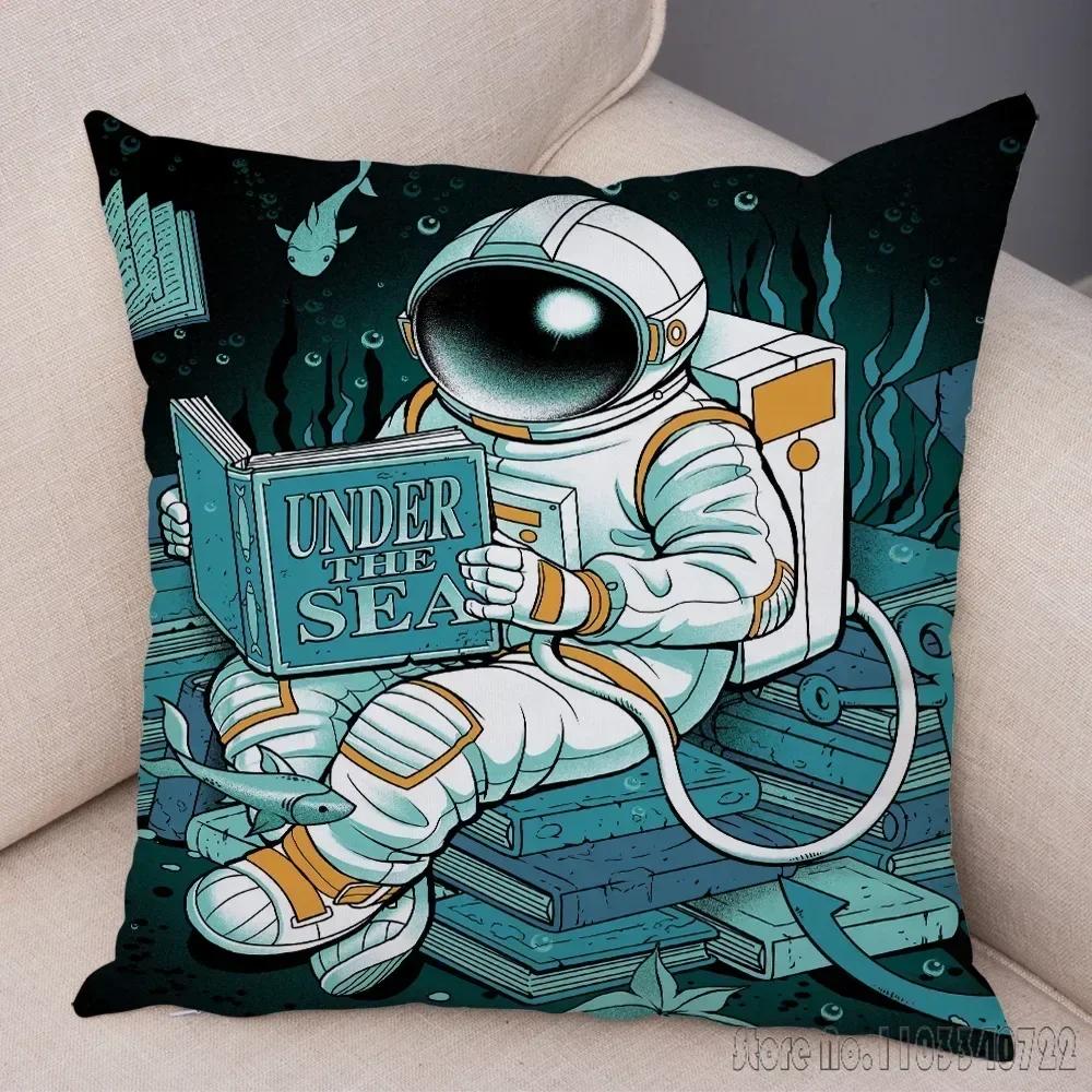 Anime Cartoon Astronauts Cosmic Sky Cushion Cover Plush Pillowcase Pillow Case Shams Party Sofa Home Decor 45x45cm Kids Gift