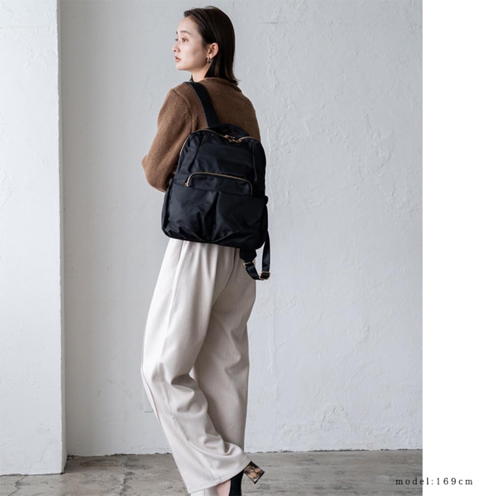 VITAFELICE Women's 10-Pocket Nylon Backpack (vnsb-604z) (Black)