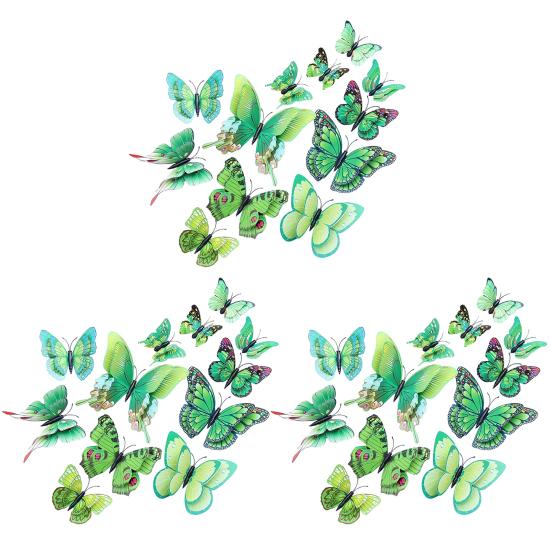 

36 шт./компл. 3D-наклейка на стену в виде бабочки, магнитная клейкая двухслойная настенная наклейка в виде бабочки, декоративная наклейка для дома, офиса, гостиной, вечеринки ко Дню святого Валентина D