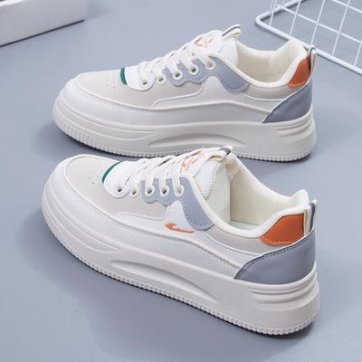 Scarpe Bianche Nuove Primavera e Autunno Scarpe da Donna Scarpe da Ginnastica Versatili Traspiranti con Zeppa Scarpe Autunnali Studentesche alla Moda Scarpe Sportive