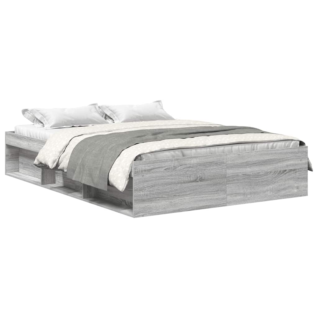 Bed Frame Gray Sonoma 150x200 cm