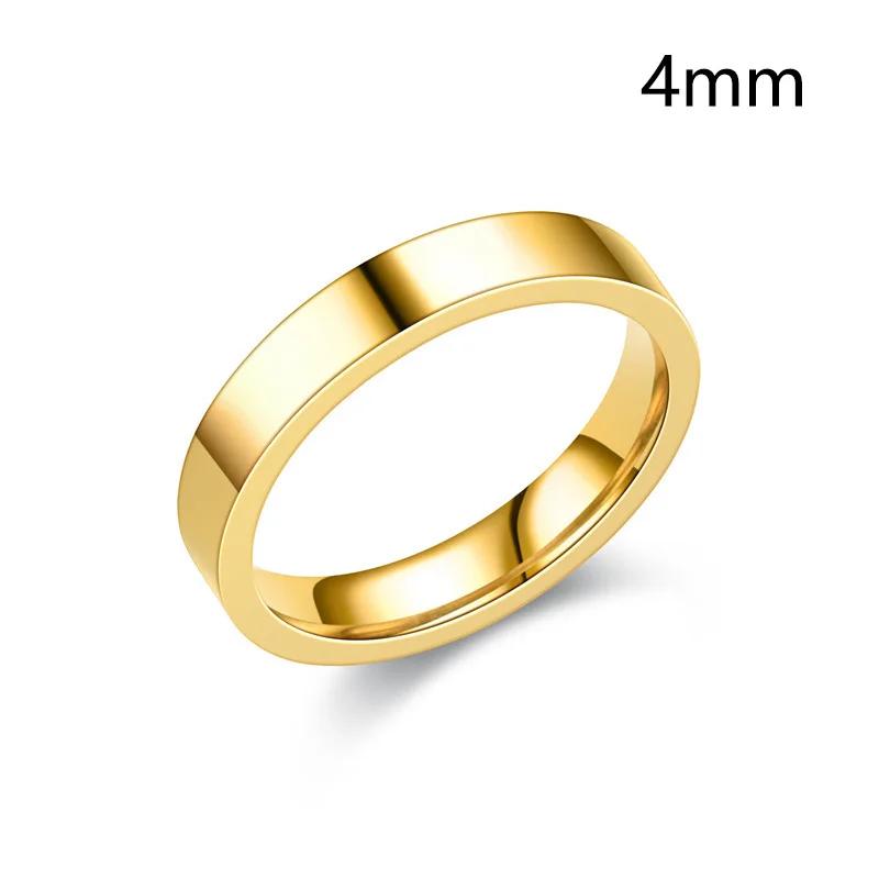 3/4/6/8mm Wide Stainless Steel Rings High Polished New Fashion Classic And Generous For Men's And Women's  Jewelry Gift