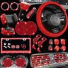Anti-Slip Comfort Steering Wheel Cover No Inner Ring Elastic Band Diamond Rhinestone License Plate Frame Auto Interior Decoration Universal Black