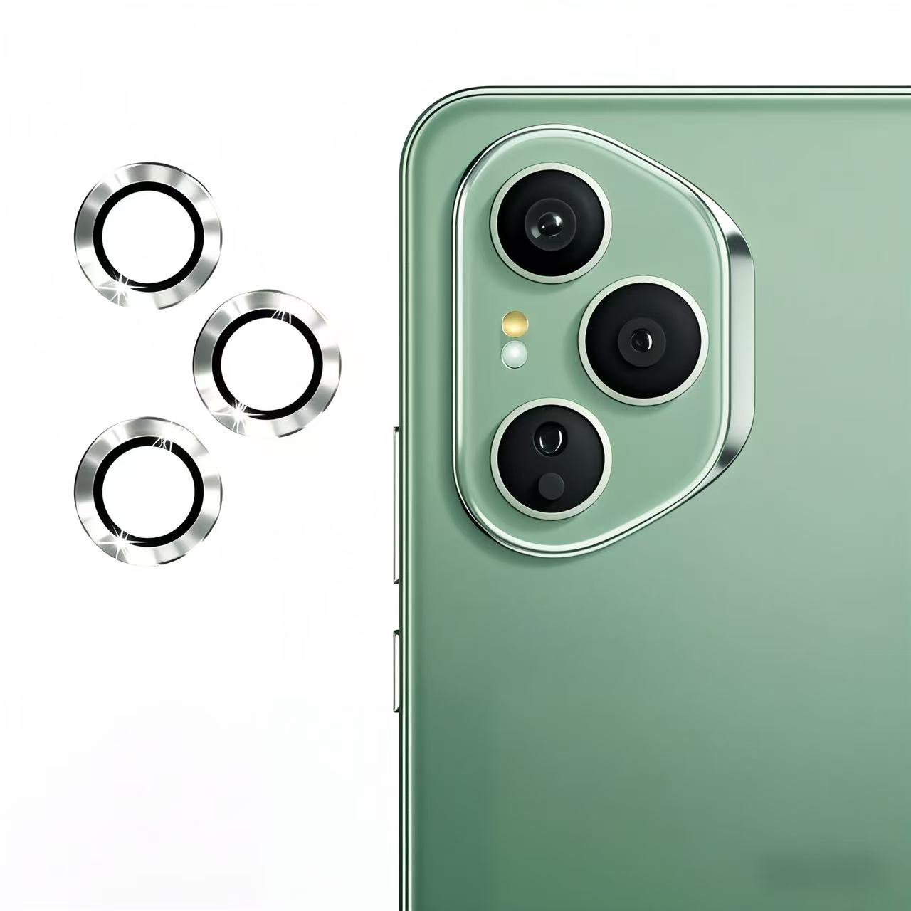 

Для Honor 400 Pro 5G (Глобальный) Защита объектива камеры WANLONFENG Металлическая CD-текстура Закаленное стекло Пленка для объектива Silver