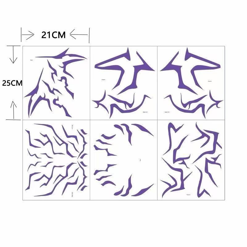 6pcs/seorean K-POP Girl Group Lumi The Witch Hunt Holographic Glitter Tattoo Stickers Cosplay Accessories Halloween Party Gifts