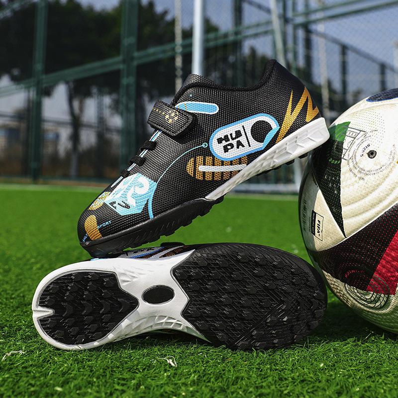 2025 New Children's Football Shoes Students Boys and Girls TF Broken Nails Velcro Women's Training Sneakers