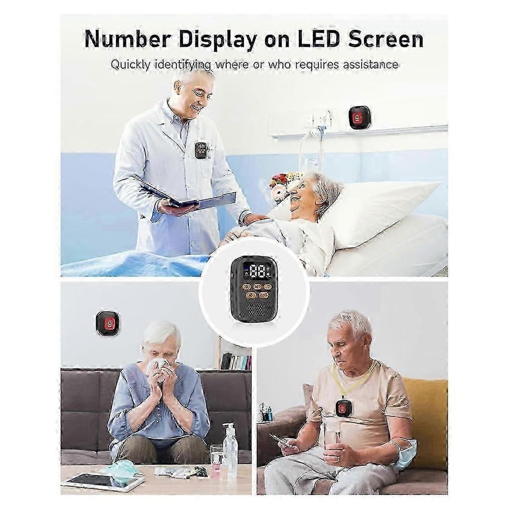 Wireless Caregiver Call Button for Elderly,Caregiver Pager Elderly Monitoring with Vibration, Alert