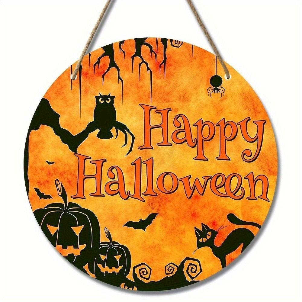 Round Pumpkin Head Art Decoration 2D Wreath Sign Door Decor Hanging Pendant  Garden