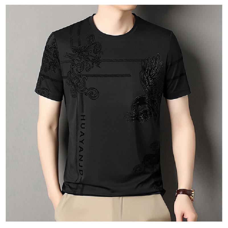 2026 Summer New Casual Short-Sleeve Men's Black Slim Fit T-Shirt