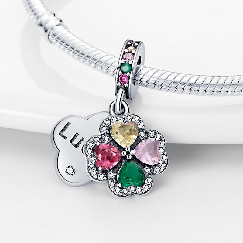 Copper Lucky FourLeaf Shamrock Collection Charm Butterfly Spring Spacer Bead Bead Charms Suitable Ideal For Pandora Authentic Bracelets