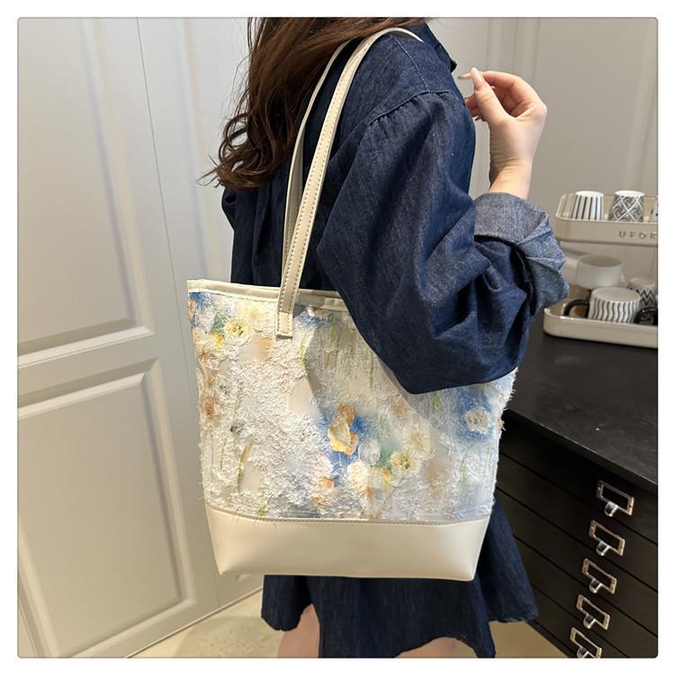 

New Women s Ethnic Style Color Block Crossbody and Shoulder Handbag - Large Capacity 25.5*12.5*29cm бежевый