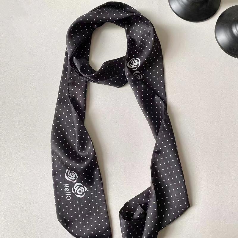 Luxary Brand Design Dot Pattern Women Scarf Polyester Silk Scarf Fashion Hair Headband Foulard Skinny Bag Scarves Neckerchief