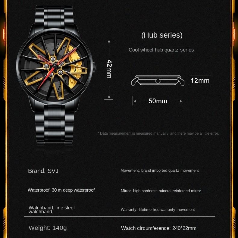 Ceas cu butuc rotativ modificat SVJ Ceas tridimensional Hollow Gini pentru bărbați Ceas cu cuarț