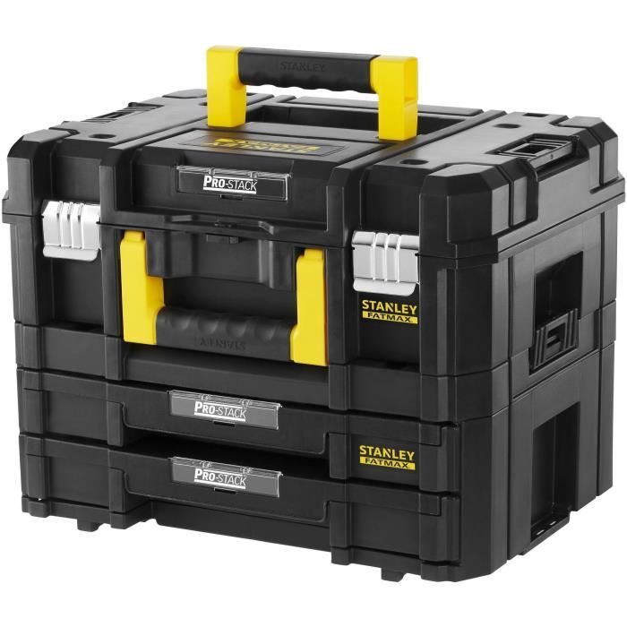 Kit 2 Mallettes PRO-STACK™ - STANLEY FATMAX - FMST1-71981 - 2 poignées - 2 tiroirs - 21,5 L