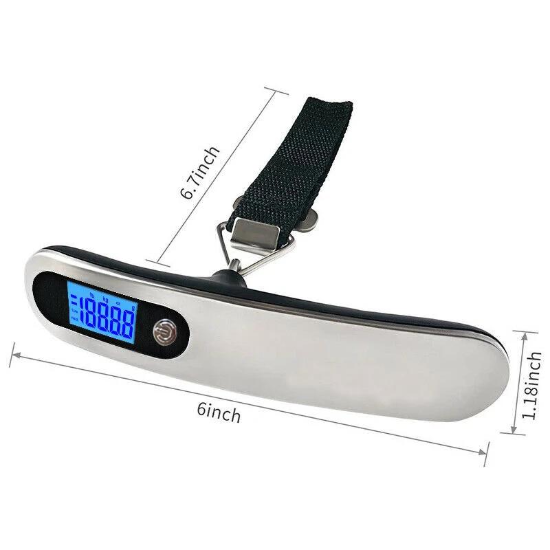 Stainless steel portable hand luggage electronic scale 50kg/10g digital lcd backlight luggage scale suitcase hanging scale