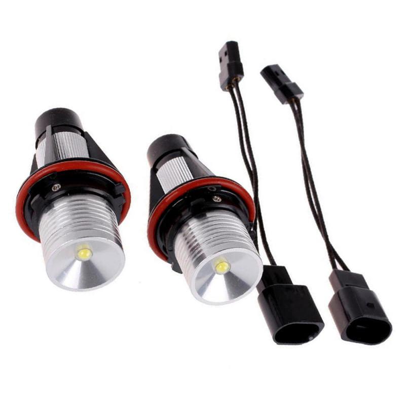 2x White High Power BMW Angel Eyes LED Lights Ring Marker