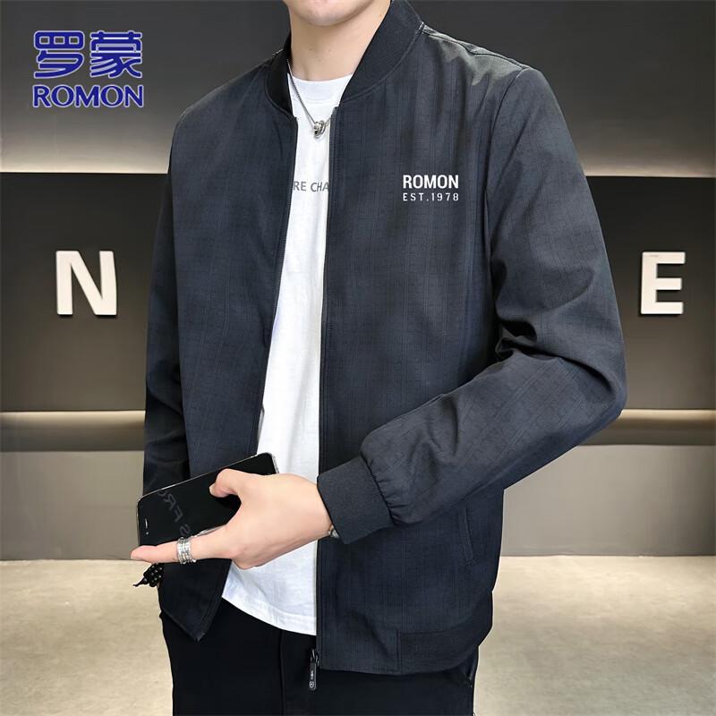ROMON Men's Business Casual Baseball Jacket