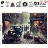 2D Speakeasy Bar Backdrop, Retro 1920s Gangster Car & Whiskey Barrel Background for Party Decor