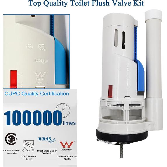 2-inch Toilet Flush Valves Assembly Compatible with Water Ridge One Piece Toilets Fits for TOTO THU338N Dual Flush Drain Valve Repair Part