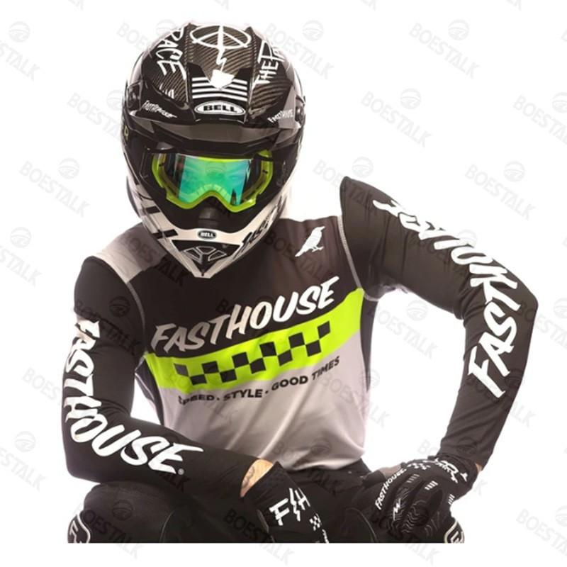 FASTHOUSE Koszulka z długim rękawem na rower górski Odzież rowerowa Męska Szybkoschnąca Sprzęt do wyścigów MTB na szlaku