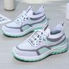 Women's Lightweight Breathable White Sneakers Comfortable Low-Top Lace-Up Walking Shoes with Non-Slip PVC Sole Footwear