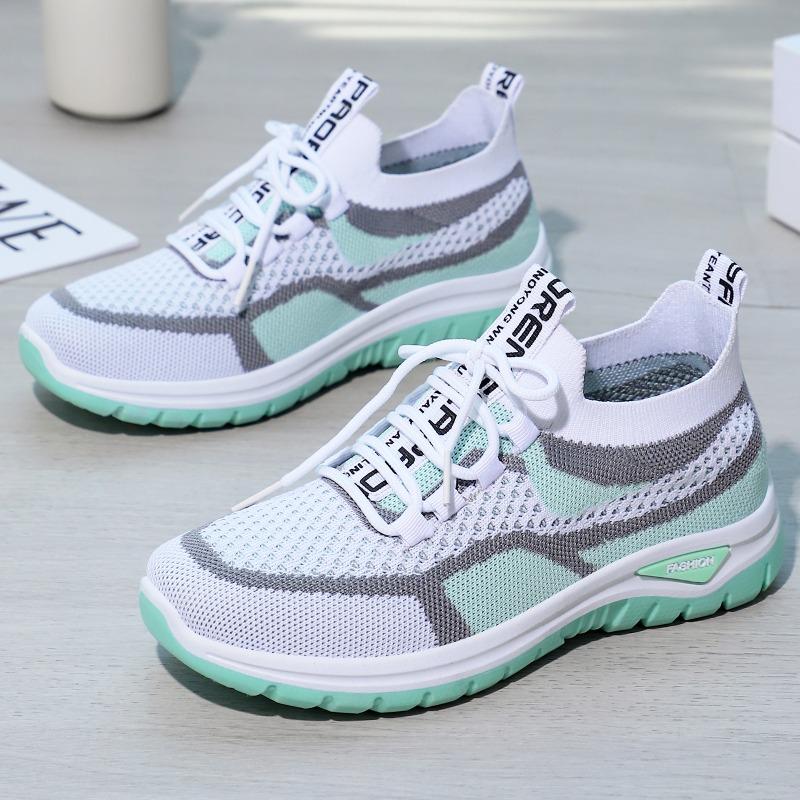 Women's Lightweight Breathable White Sneakers Comfortable Low-Top Lace-Up Walking Shoes with Non-Slip PVC Sole Footwear