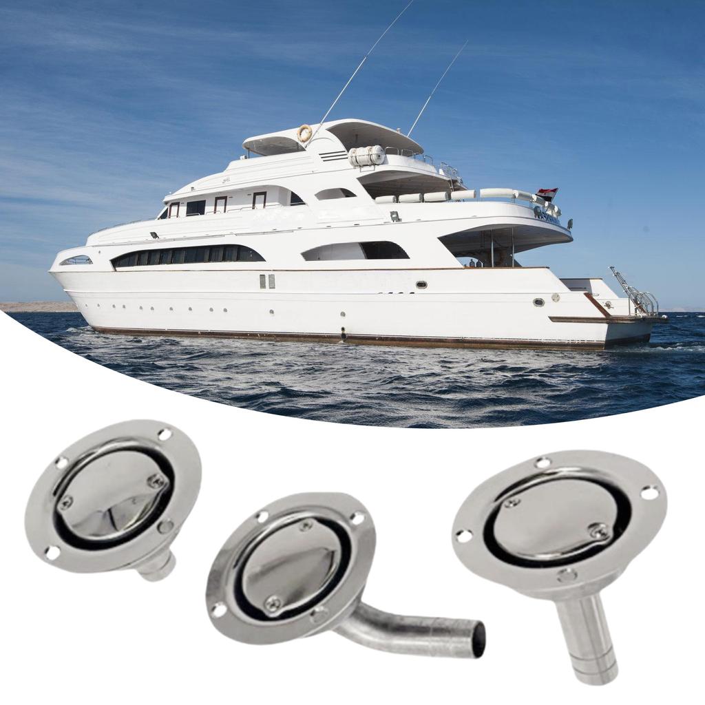 Thru-Hull Fuel Gas Tanks Vent Boat Fuel Vent Marine Grade Stainless Steel Flush Mount Fuel Gas Tanks Vent for Ship Kayak