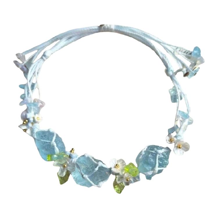 Raws Stone Bracelet Handwoven Energys Net With White Gemstones Trendy Personalize Fashion Accessory for All Occasions