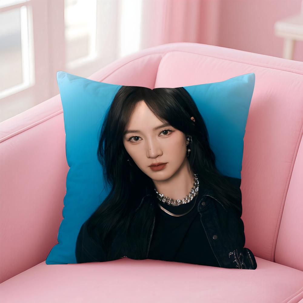 Popular fashion Chinese singer MMeng Jia Cushion Cover Pillow Case Soft Friendly Fabric Concealed Zipper