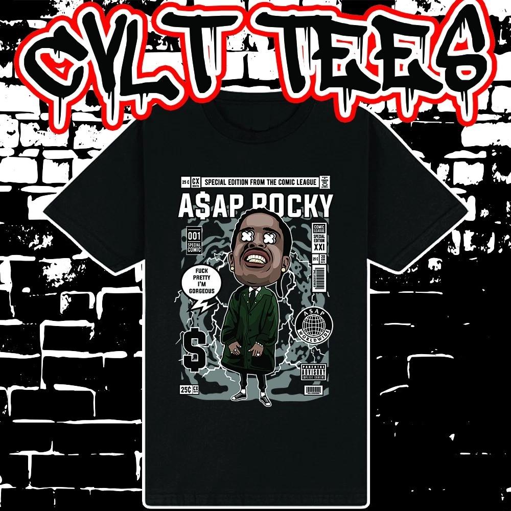 Men s and Women s T-shirts ASAP Rocky Comic Book Cover style Tee ~ 100% Cotton XXXL