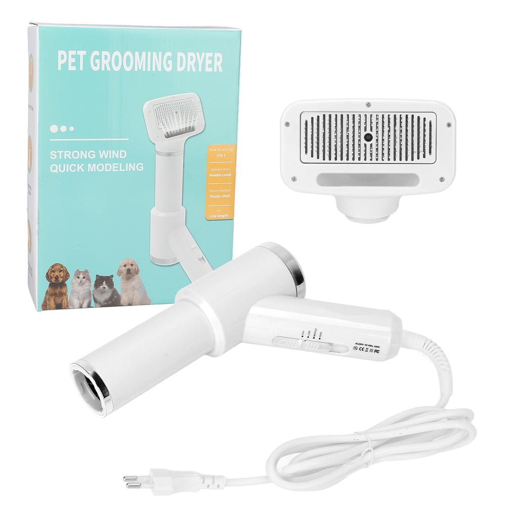 Pet Hair Dryer Comb Adjustable Temp Massage Grooming Pet Hair Blower with Slicker Brush for Cats