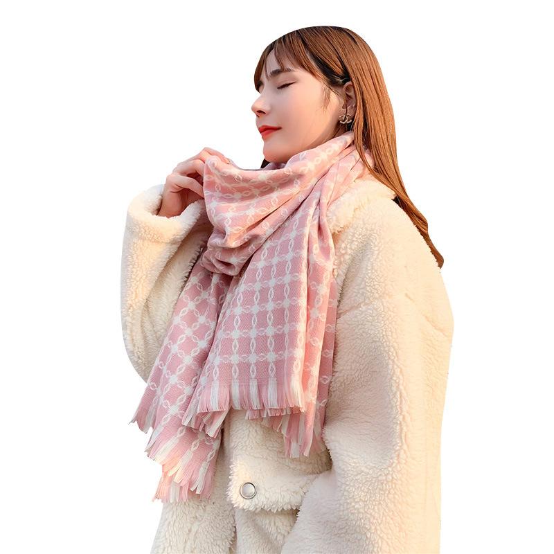 Scarf Women's Winter 2025 New Cold and Warm Fringed Imitation Cashmere Shawl Scarf