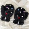 Fleece Lined Fleece Lined Gloves Polyester Windproof Winter Gloves Plush Mitten Gloves  Student