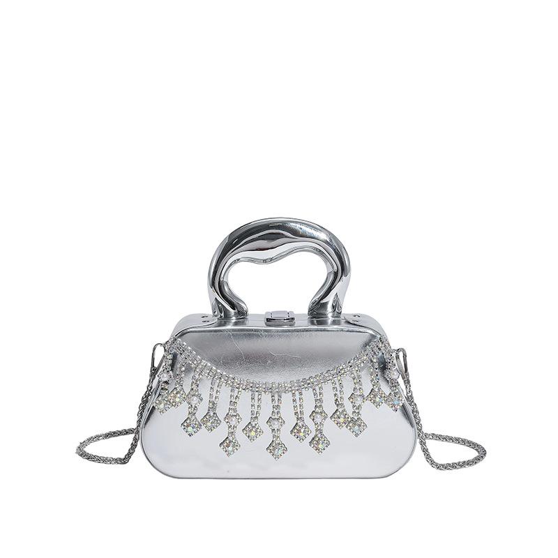 

Diamond Evening Clutch Bag Golden Tassel Handbag Boutique Novelty Metallic Rhinestone Purses And Handbags Bridal Wedding Party