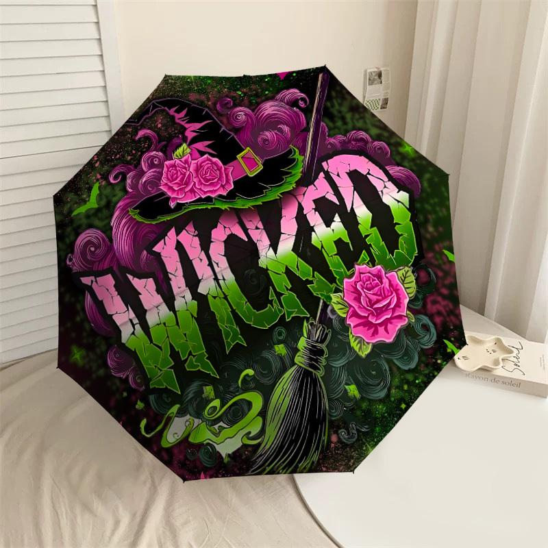 

1PC Wicked Automatic Open/Close Umbrella with Windproof, 8-Rib Sturdy Canopy, Durable Ribs, Fashionable Design, Outdoor Accessory, Fun Prin, Holiday G