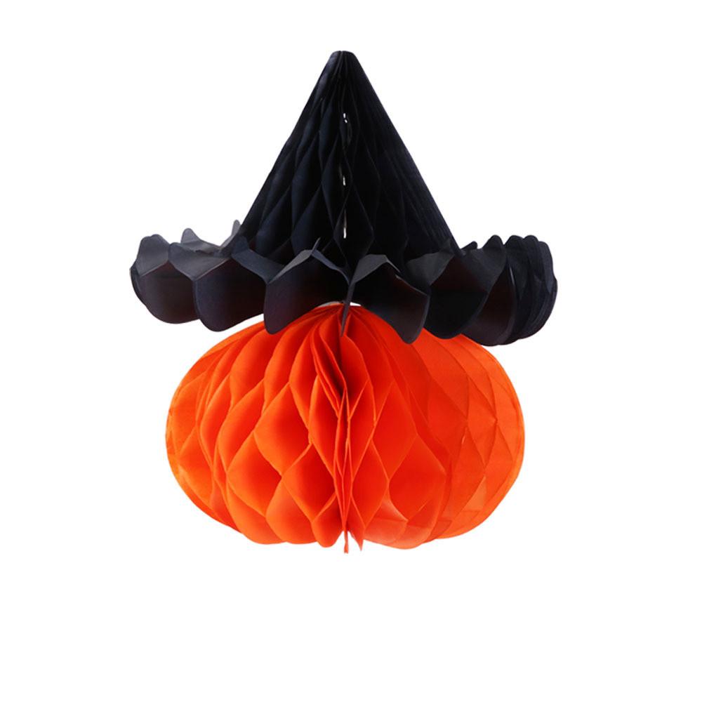 Halloween Honeycomb Festive Bat And Pumpkin Hanging Ornaments For Memorable Decor Party