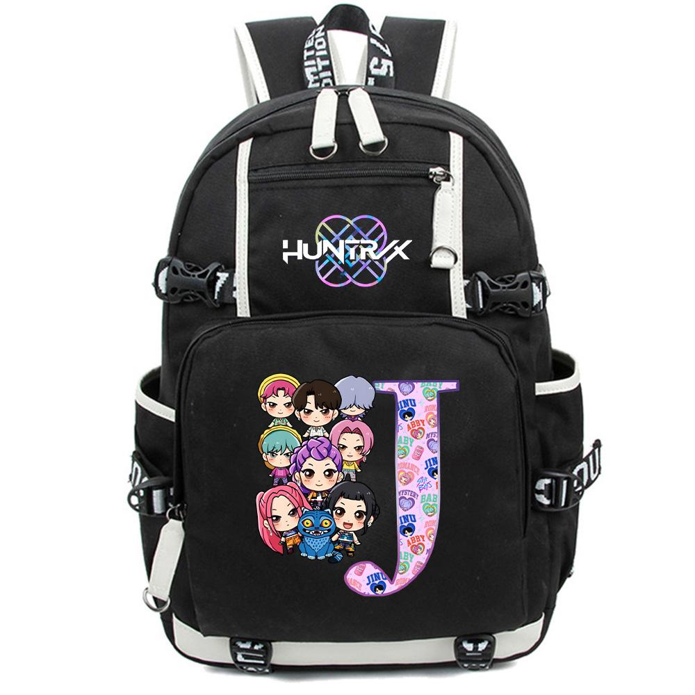 26 English Letter K-Pop Demon Hunters Backpack Large Capacity Bookbag Laptop Unisex Student Boy Girl School Bag Large Capacity Travel Outdoor Bag Gift