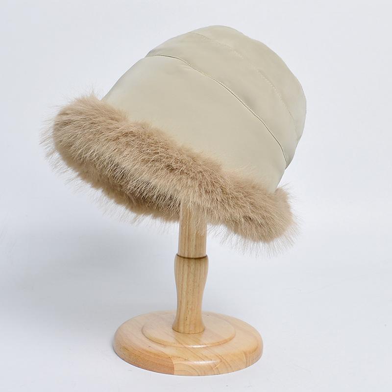 Sombrero de Cubo Grande y Esponjoso de Piel Sintética 2023 para Mujer, Lujoso Sombrero de Pescador de Felpa, Cálido Sombrero de Invierno, Grueso para Día Frío y Nevado, Sombrero Panamá